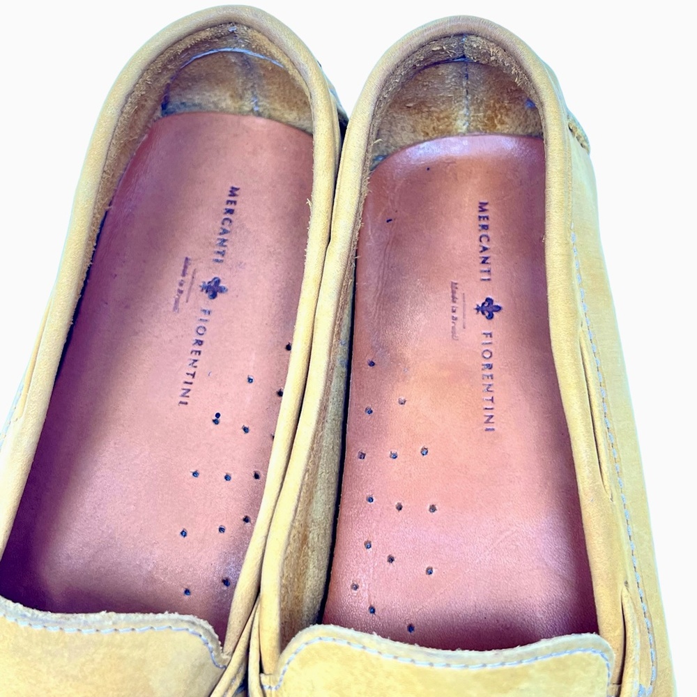 Mercanti Fiorentini women's Gold Leather Moc Driving Loafers size 10B - Picture 6 of 10